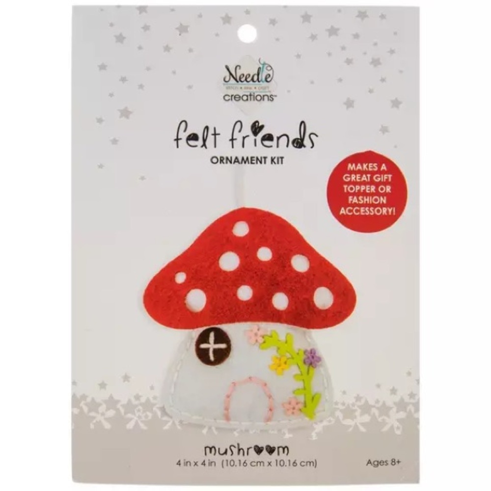 Needle Creations Felt Friends Mushroom Ornament Kit